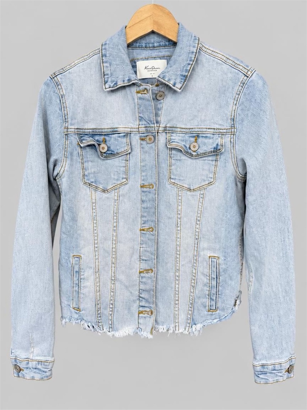Light Blue Distressed KanCan Denim Jacket - Women's Jean Jacket